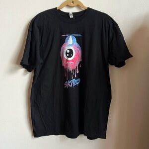 Skitzo allstyle tee black with lumenier logo on sleeve